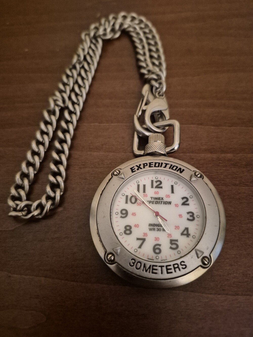 Vintage Timex Expedition -Silver Pocket Watch